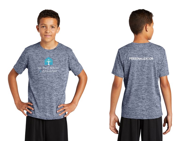 Youth Electric Heather Tee- Navy