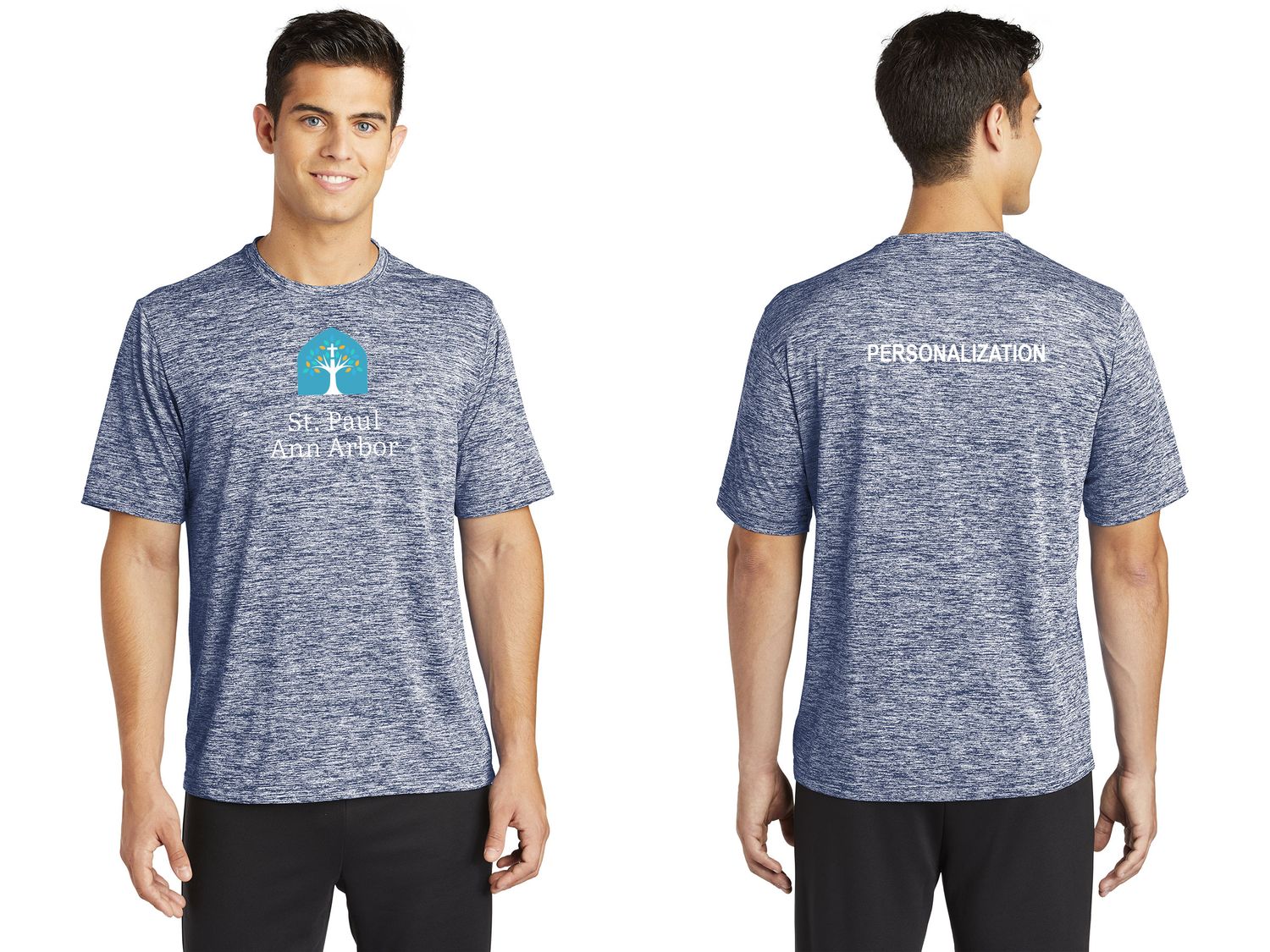 Unisex Electric Heather Sport T-shirt: Navy Unisex Electric Heather Sport T-shirt: Navy