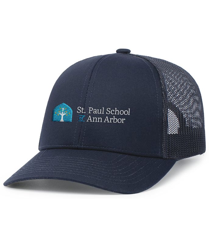 Trucker Snapback Cap (OSFA) - Navy & White, Navy