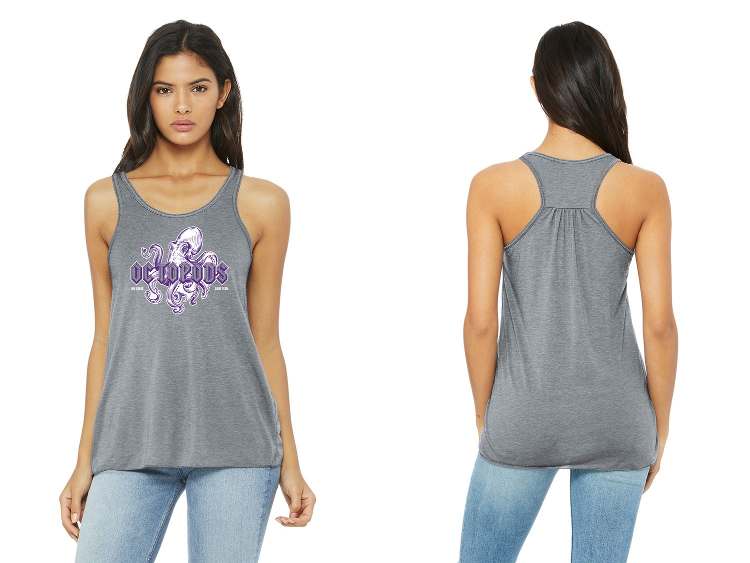 Bella+Canvas Women’s Racer Back Tank - Athletic Heather, Military Green, White, Storm