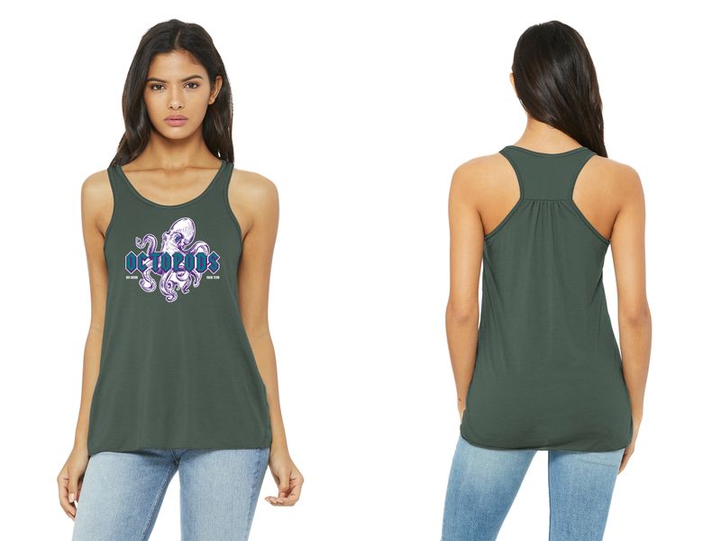 Bella+Canvas Women’s Racer Back Tank - Athletic Heather, Military Green, White, Storm