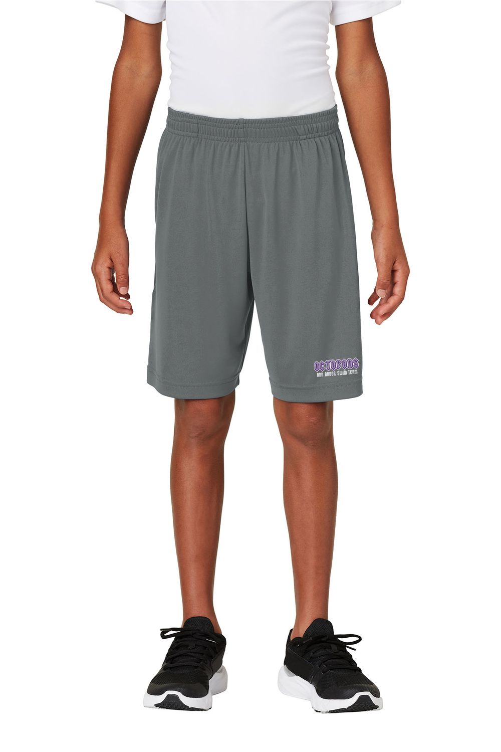 Youth PosiCharge Competitor Pocketed Short- Iron Grey/ Black Youth PosiCharge Competitor Pocketed Short- Iron Grey/ Black