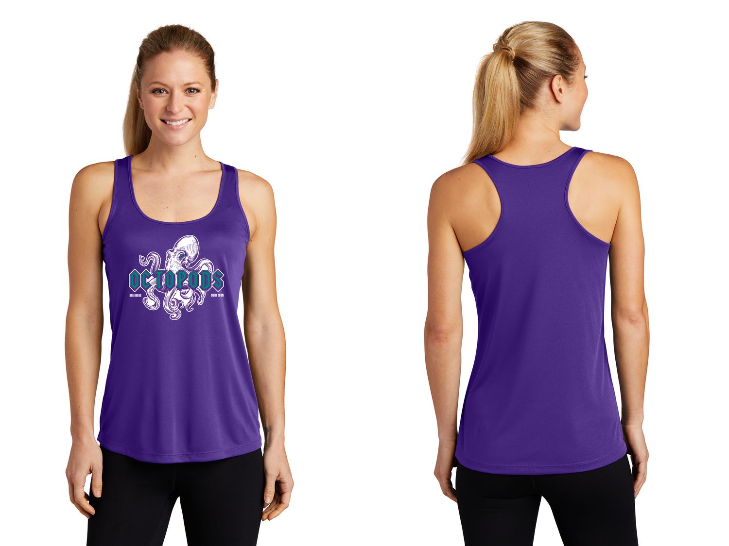 Sport-Tek Ladies Performance Racerback Tank- Purple, Grey, White