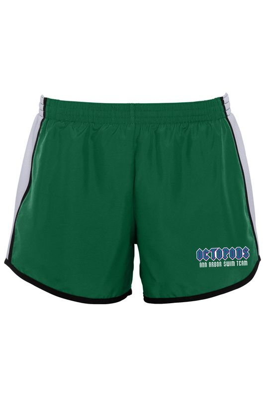 Women's Augusta Pulse Shorts (Girls Sizes Available) - Black/White and Dark Green/ White