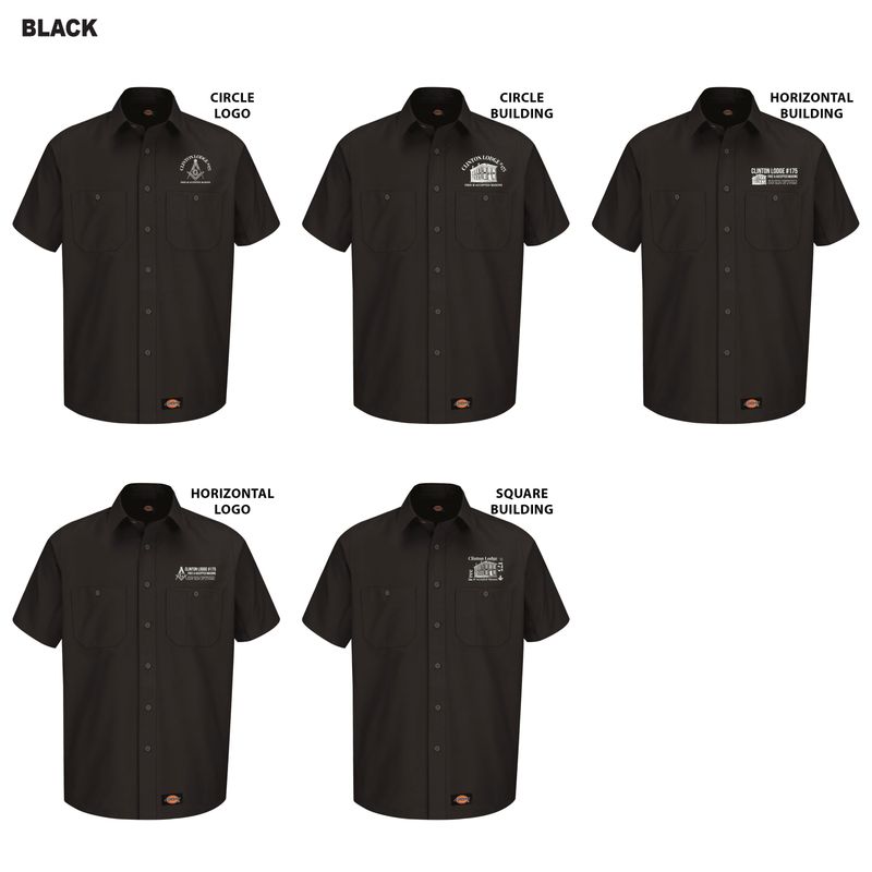 Dickies Short Sleeve Work Shirt (Tall sizes available)- Black, Charcoal, Navy, Light Blue, Silver