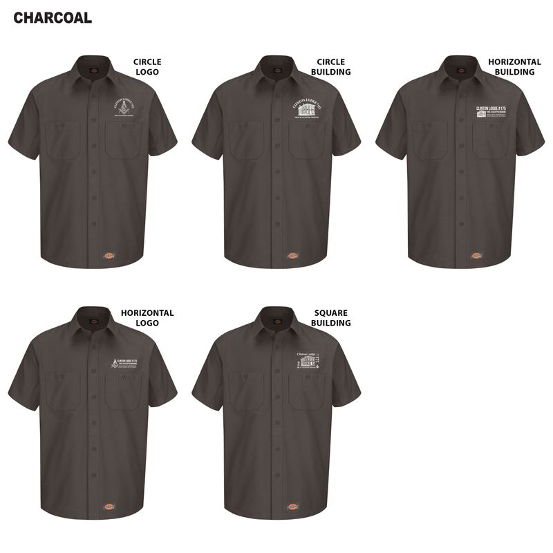 Dickies Short Sleeve Work Shirt (Tall sizes available)- Black, Charcoal, Navy, Light Blue, Silver