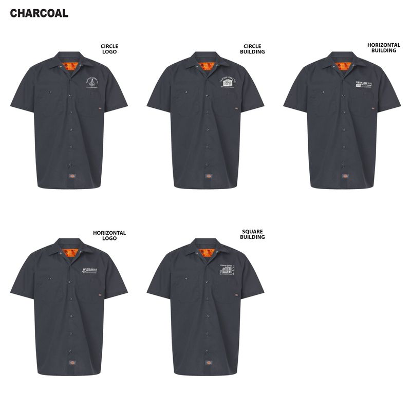 Dickies Industrial Short Sleeve Work Shirt (Tall sizes available)- Black, Charcoal, Dark Navy, Desert Sand, Graphite Gray, Light Blue