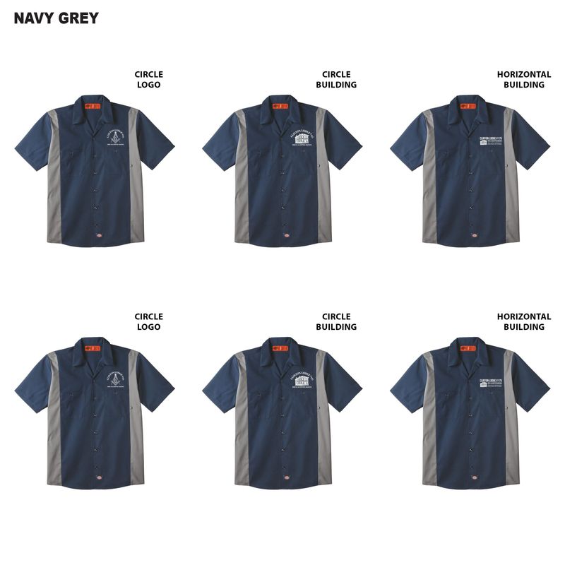Dickies Industrial Colorblock Short Sleeve Shirt (Tall sizes available)- Black/Dark Charcoal, Dark Charcoal/Royal, Dark Navy/Smoke