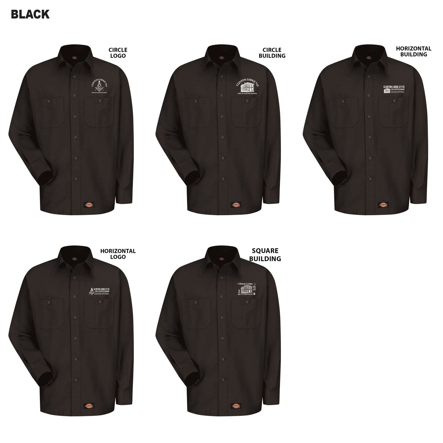 Dickies Long Sleeve Work Shirt (Tall sizes available)- Black, Charcoal, Navy, Khaki, Light Blue Dickies Long Sleeve Work Shirt (Tall sizes available)- Black, Charcoal, Navy, Khaki, Light Blue