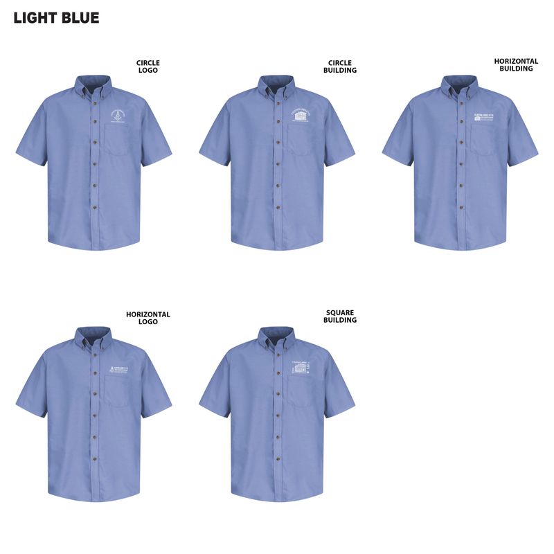 Red Kap Poplin Short Sleeve Dress Shirt (Tall sizes available)- Black, Light Blue, Silver