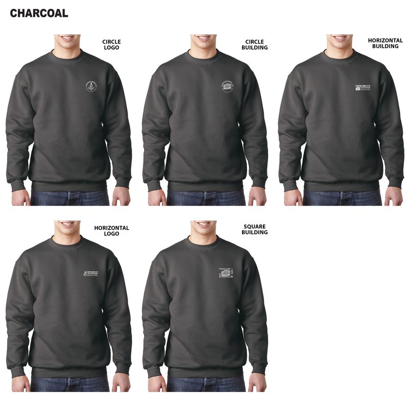Bayside- USA Made Crewneck Sweatshirt- Black, Charcoal, Charcoal Heather, Dark Ash, Navy, Royal