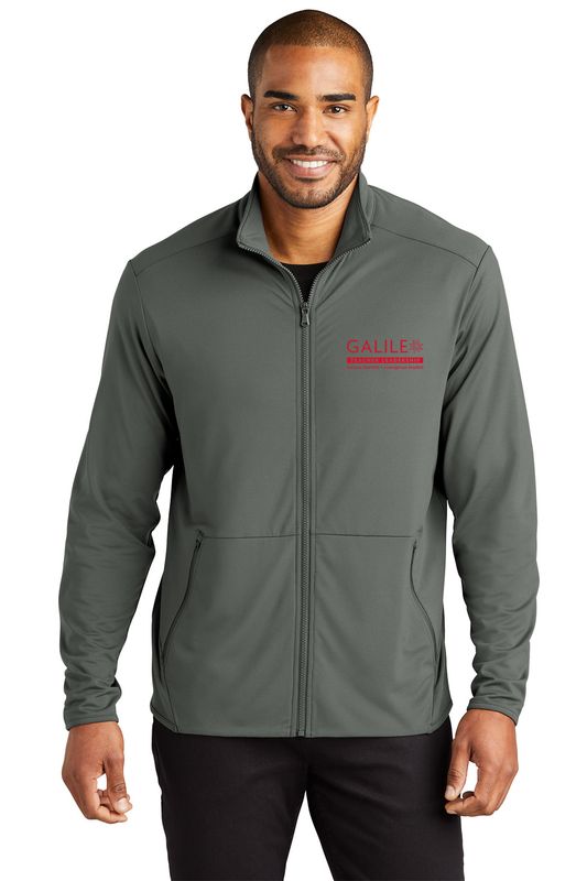 Unisex Accord Stretch Fleece Full Zip- Black, Pewter