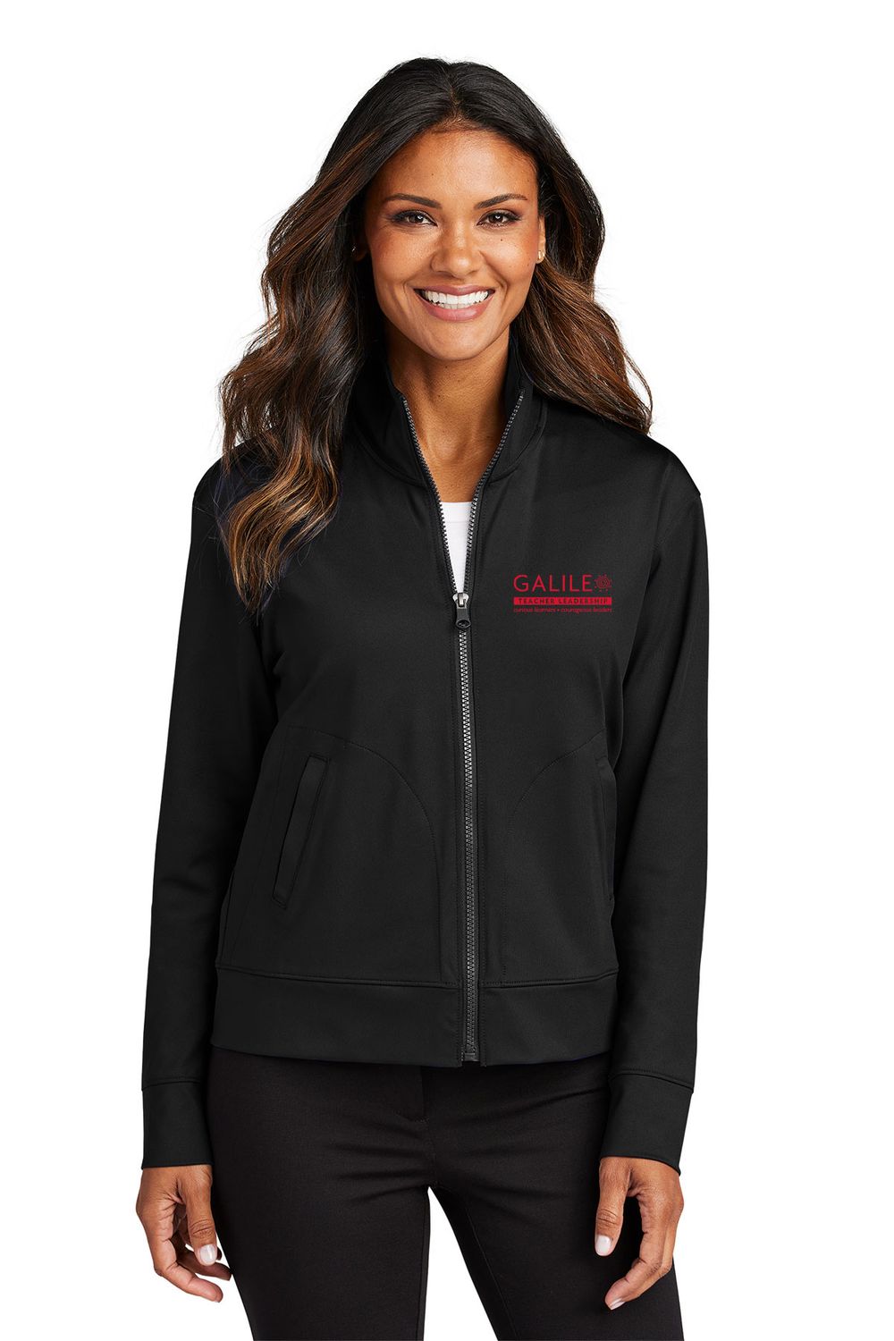 Port Authority Ladies C-FREE Double Knit Full-Zip- Black, Grey
