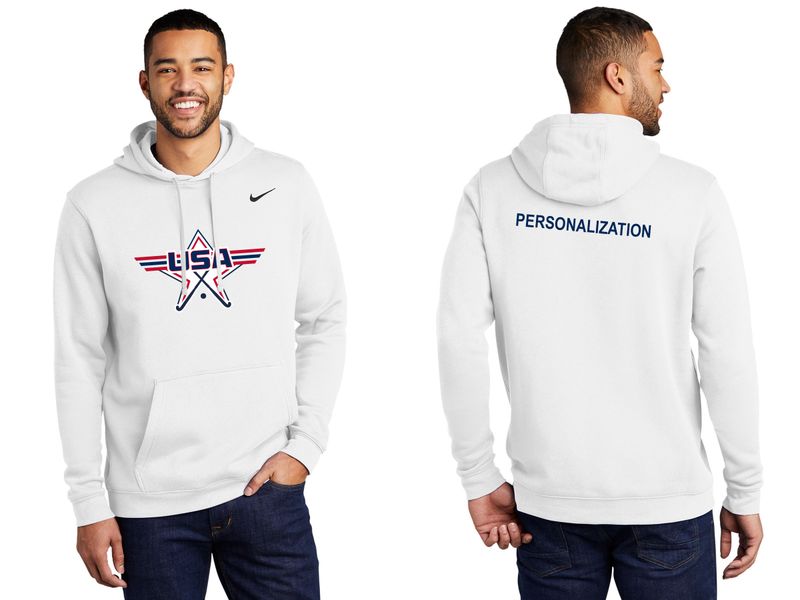 Adult Nike Club Fleece Pullover Hoodie- Navy, White, Black