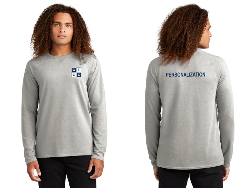 District Featherweight French Terry Long Sleeve Crewneck- Light Grey, Dark Grey, Flint Blue