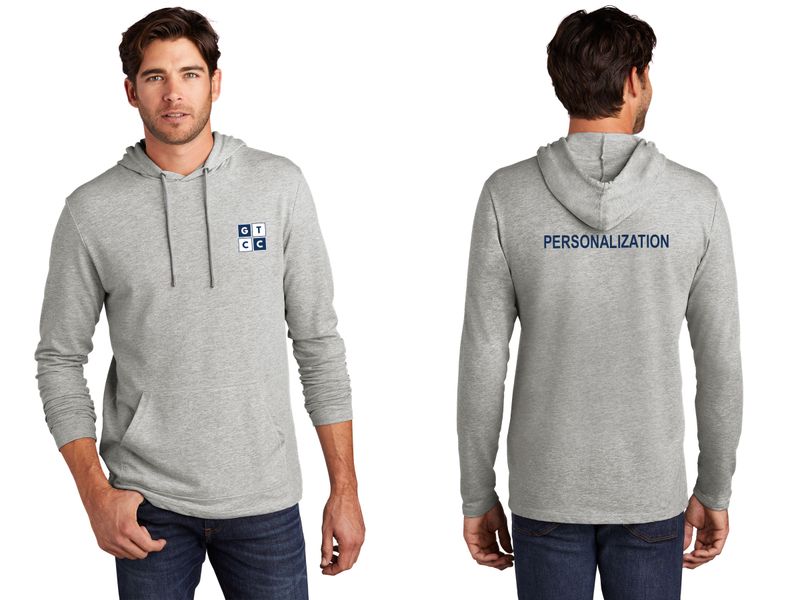 District Featherweight French Terry Hoodie- Light Heather Grey, Dark Grey