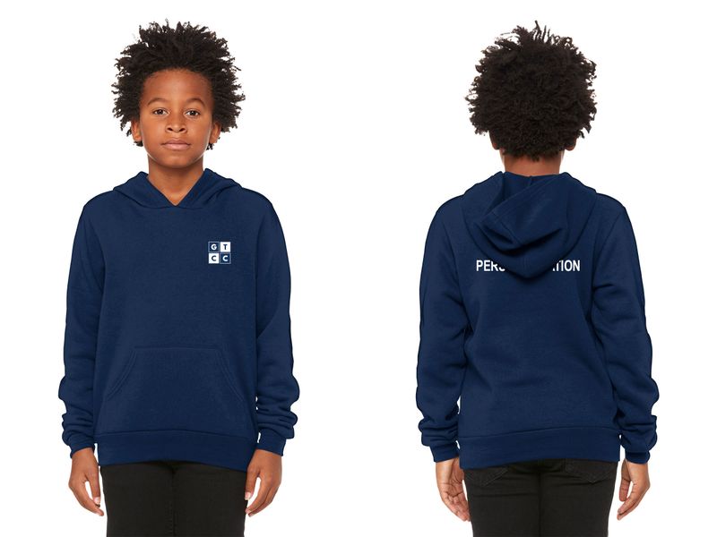Youth Unisex Sponge Fleece Pullover Hoodie: Navy or Athletic Heather