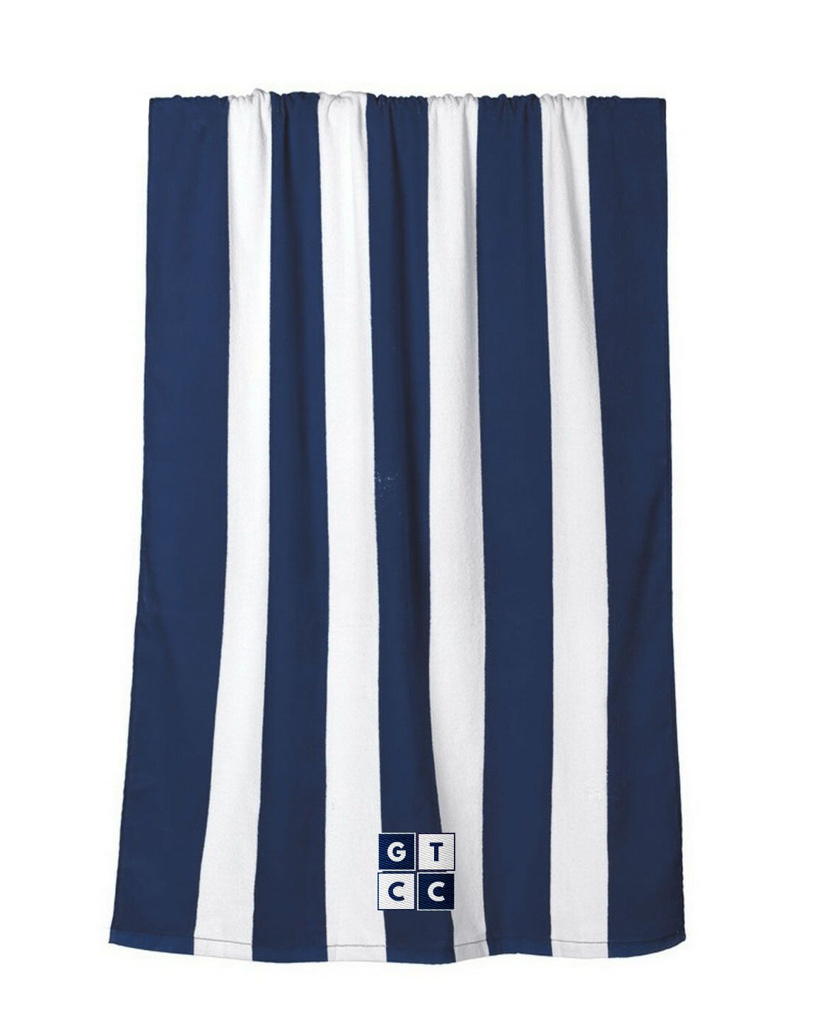 Cabana Stripe Beach Towel - Royal, Navy, Sunflower Yellow