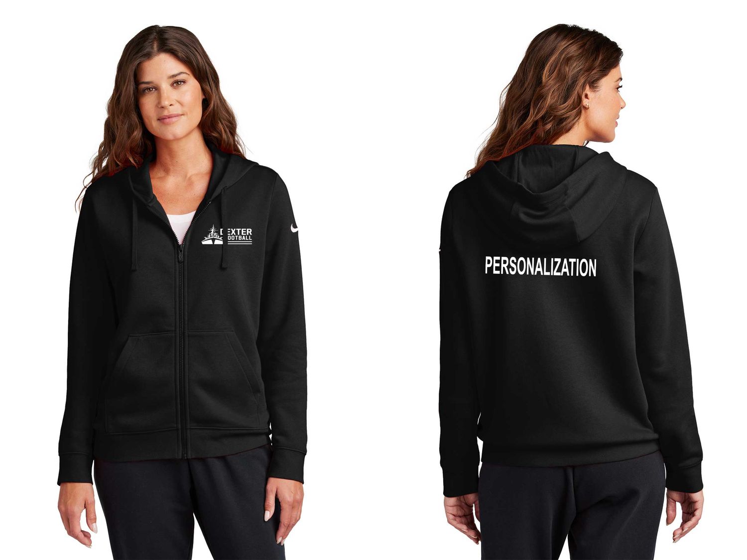 Nike Ladies Club Fleece Full-Zip Hoodie- Black Nike Ladies Club Fleece Full-Zip Hoodie- Black