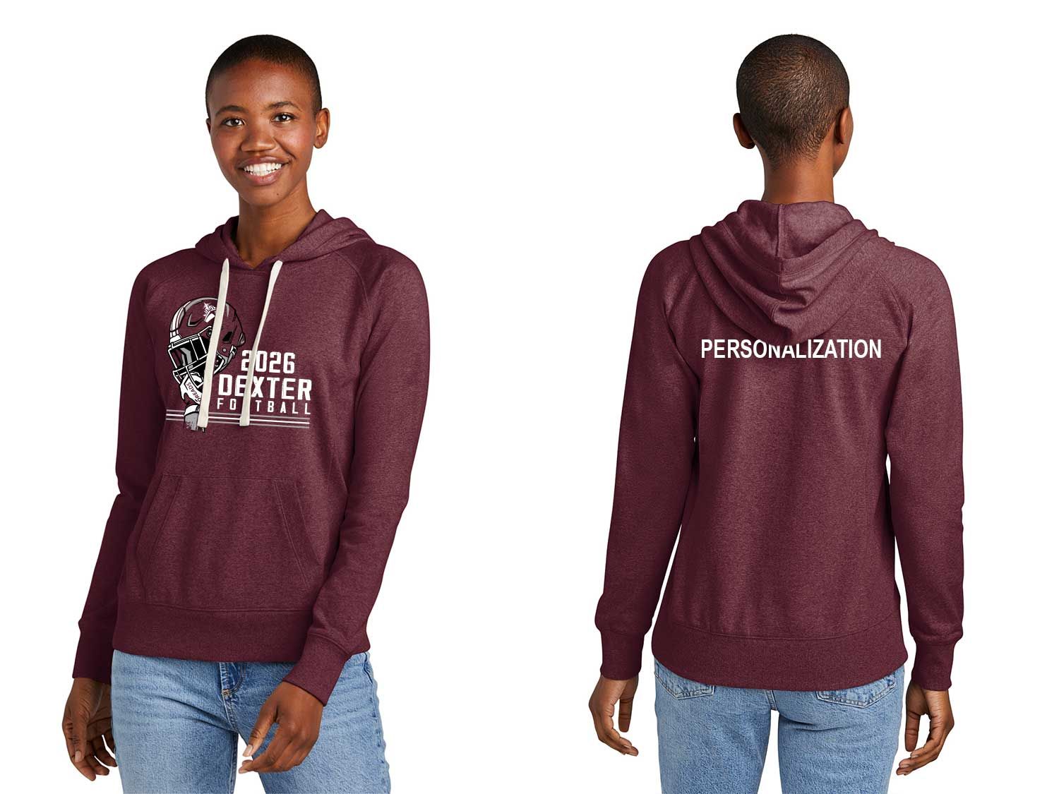 Women's Re-Fleece Hoodie- Black, Maroon Women's Re-Fleece Hoodie- Black, Maroon