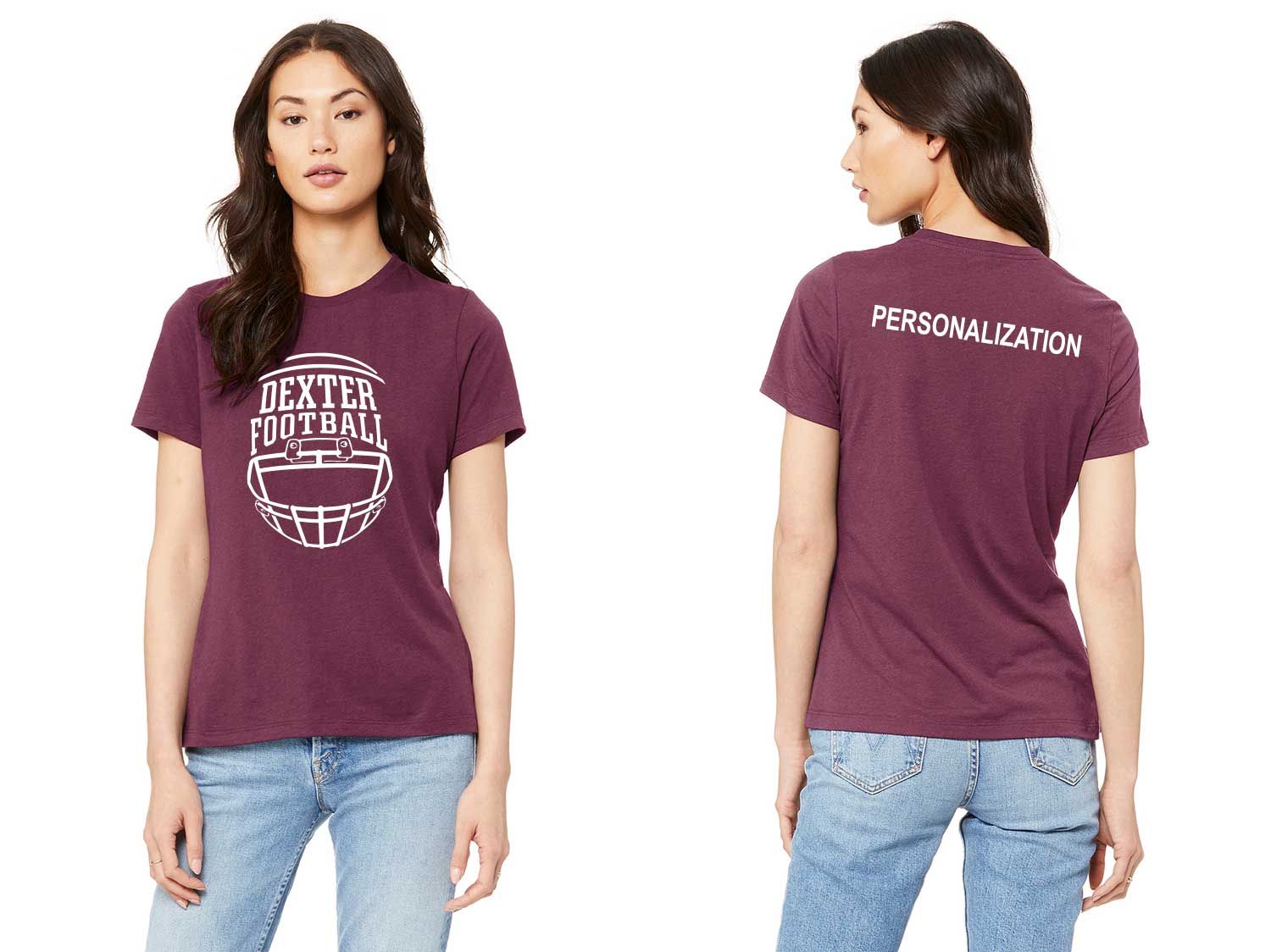 Women's Relaxed Jersey Short Sleeve Tee- Black, Maroon Women's Relaxed Jersey Short Sleeve Tee- Black, Maroon