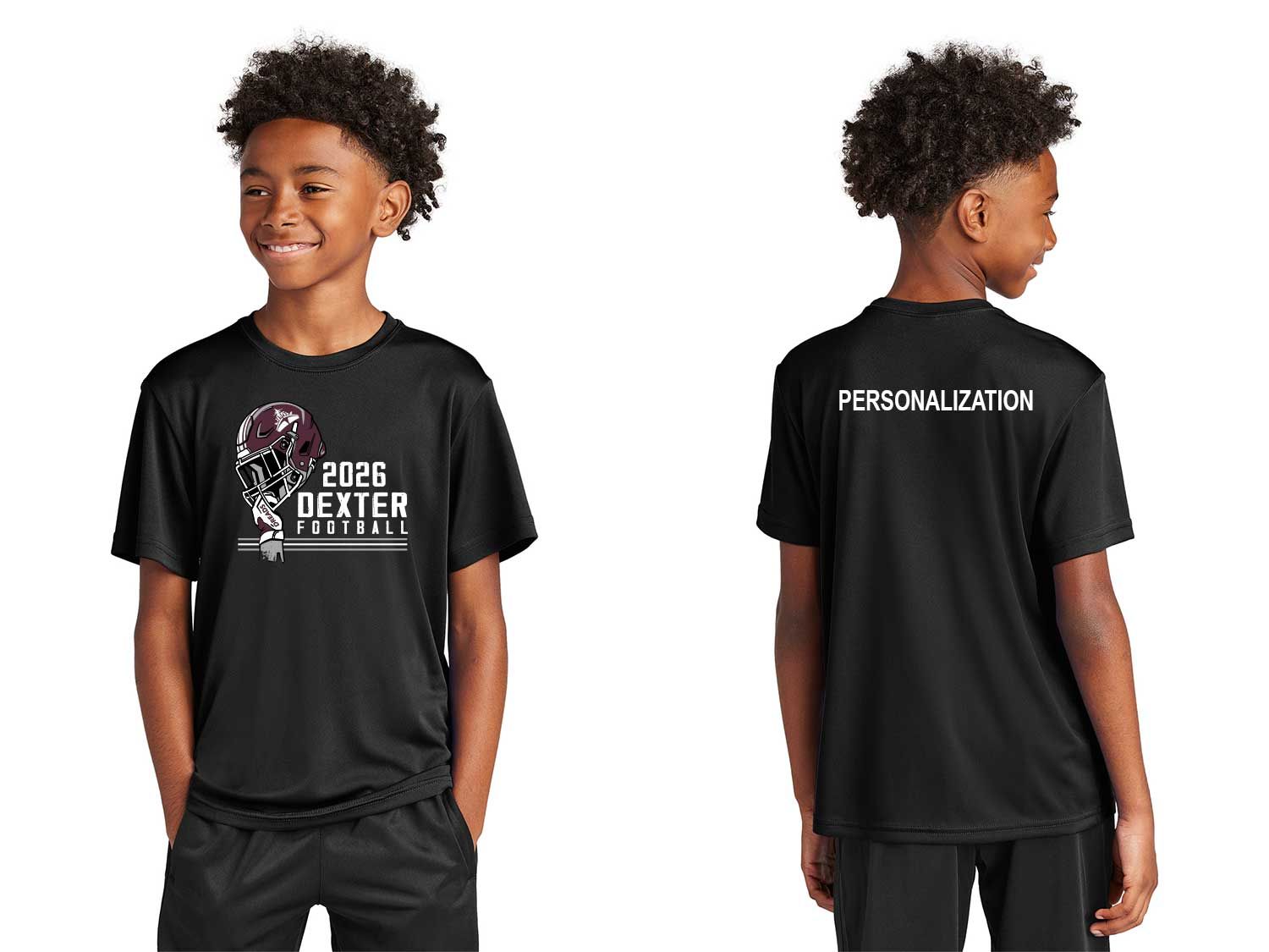 Youth Unisex Performance Tee : Maroon, Black Youth Unisex Performance Tee : Maroon, Black