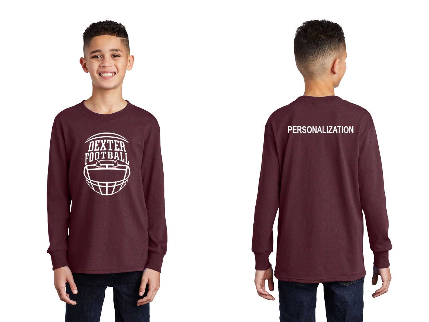 Youth Long Sleeve Cotton T-Shirt- Black, Maroon Youth Long Sleeve Cotton T-Shirt- Black, Maroon