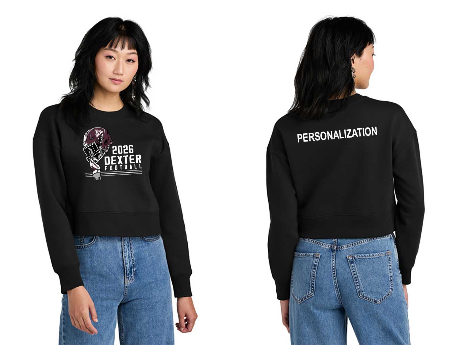 Women’s Perfect Weigh Fleece Cropped Crew- Black