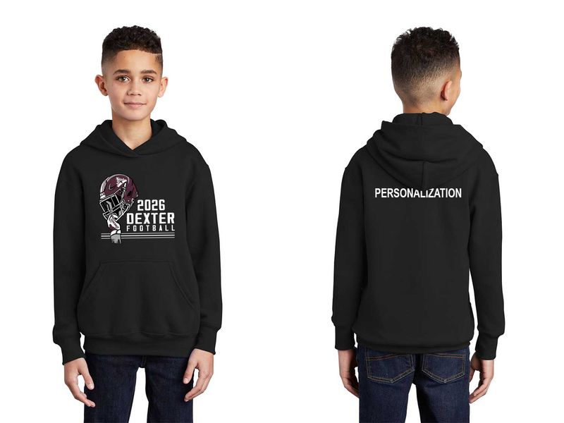Youth Core Fleece Pullover Hooded Sweatshirt- Black, Maroon