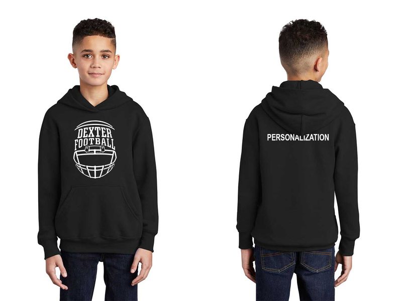 Youth Core Fleece Pullover Hooded Sweatshirt- Black, Maroon