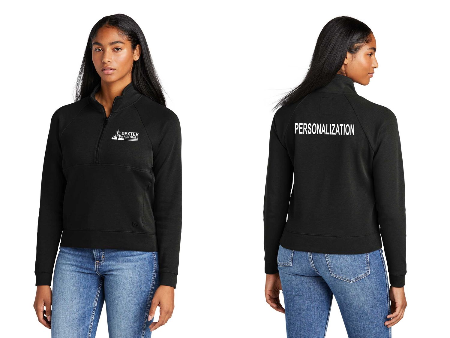 New Era Ladies 1/2-Zip (With Pocket)- Black New Era Ladies 1/2-Zip (With Pocket)- Black