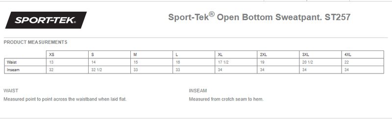 Sport-Tek Open Bottom Sweatpant- True Navy