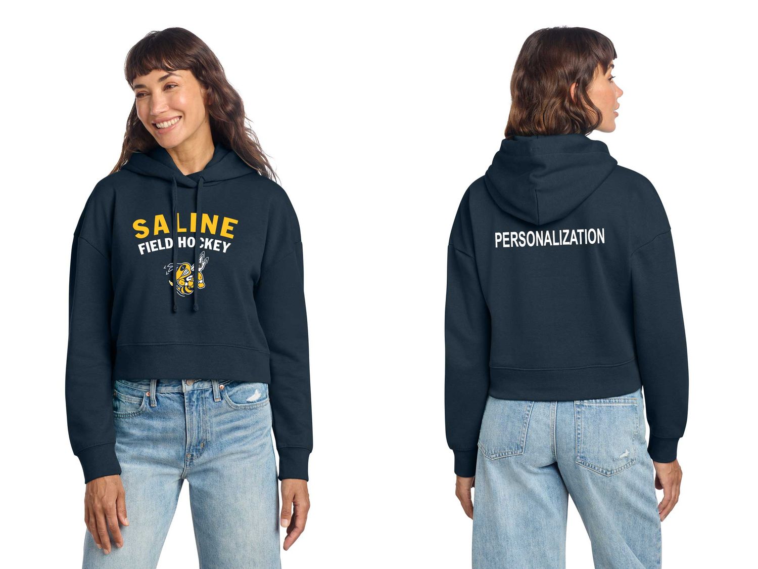 Women’s V.I.T Fleece Cropped Hoodie- Navy
