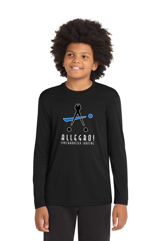 Youth Long Sleeve Performance Tee- Silver, Red, Pink, White, Black, Carolina Blue