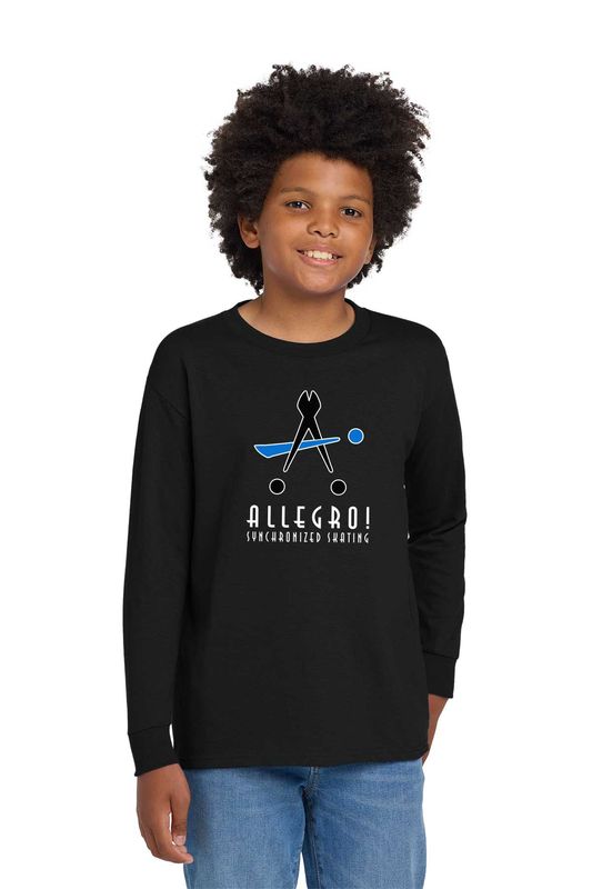 Youth Basic Cotton Long Sleeve T-Shirt- Grey, Black, Red, White