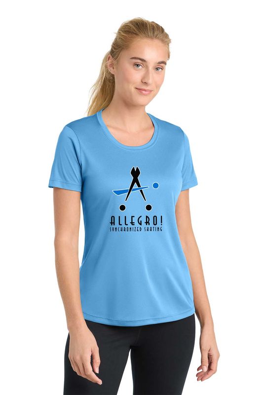 Ladies Short Sleeve Performance Tee- Silver, Red, Pink, White, Black, Carolina Blue