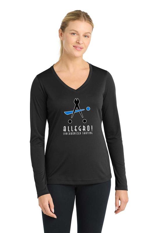 Ladies Long Sleeve Performance Tee- Silver, Red, Pink, White, Black, Carolina Blue