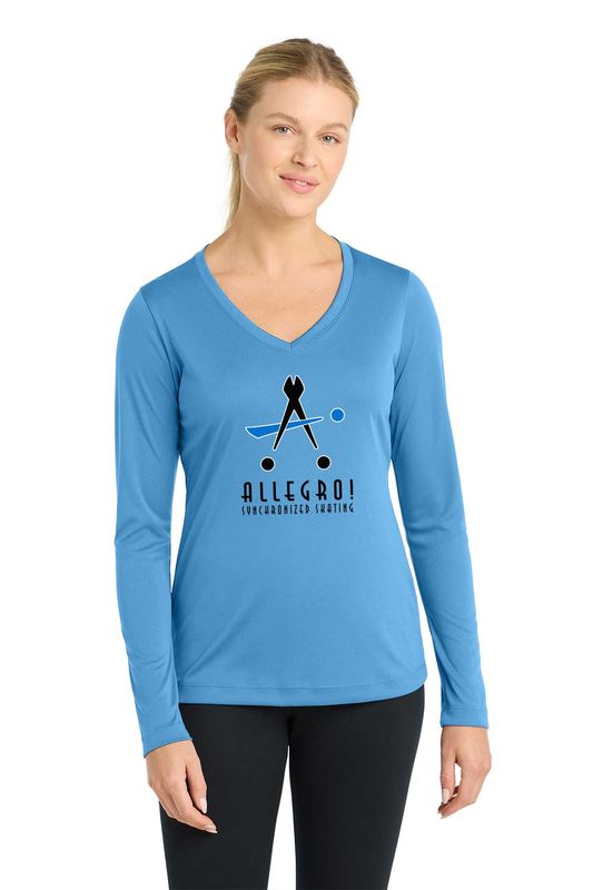 Ladies Long Sleeve Performance Tee- Silver, Red, Pink, White, Black, Carolina Blue