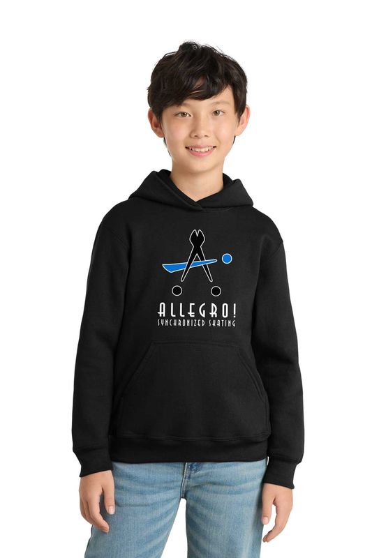Youth Core Fleece Pullover Hooded Sweatshirt- Grey, White, Black, Red, Pink