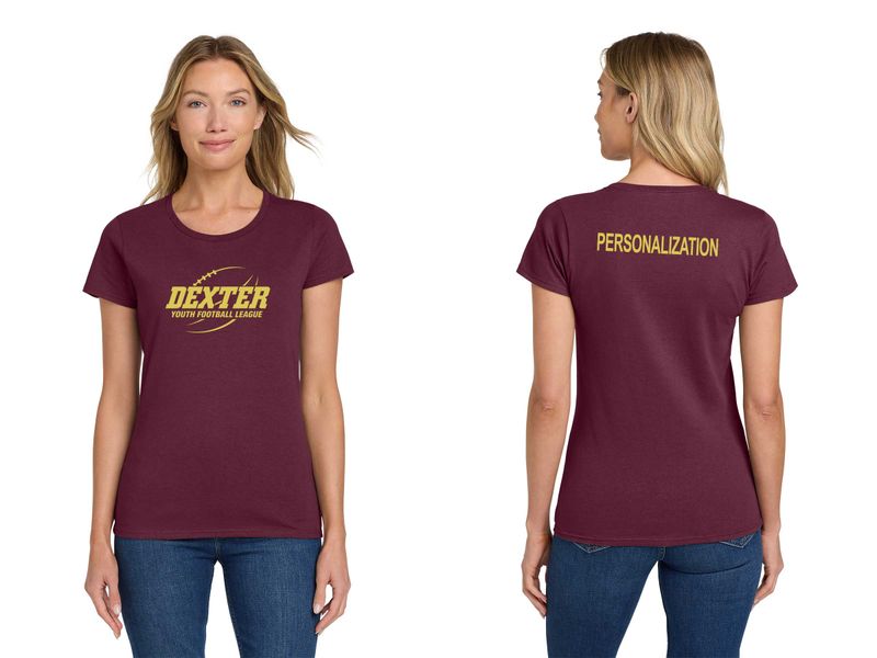 Ladies Short-Sleeve Heavy Cotton Tee - Maroon, Black, Grey, White