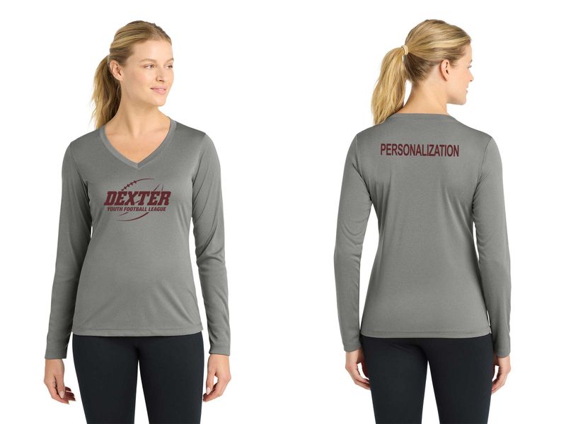 Ladies Long Sleeve Performance Tee- Black, Concrete Grey, White