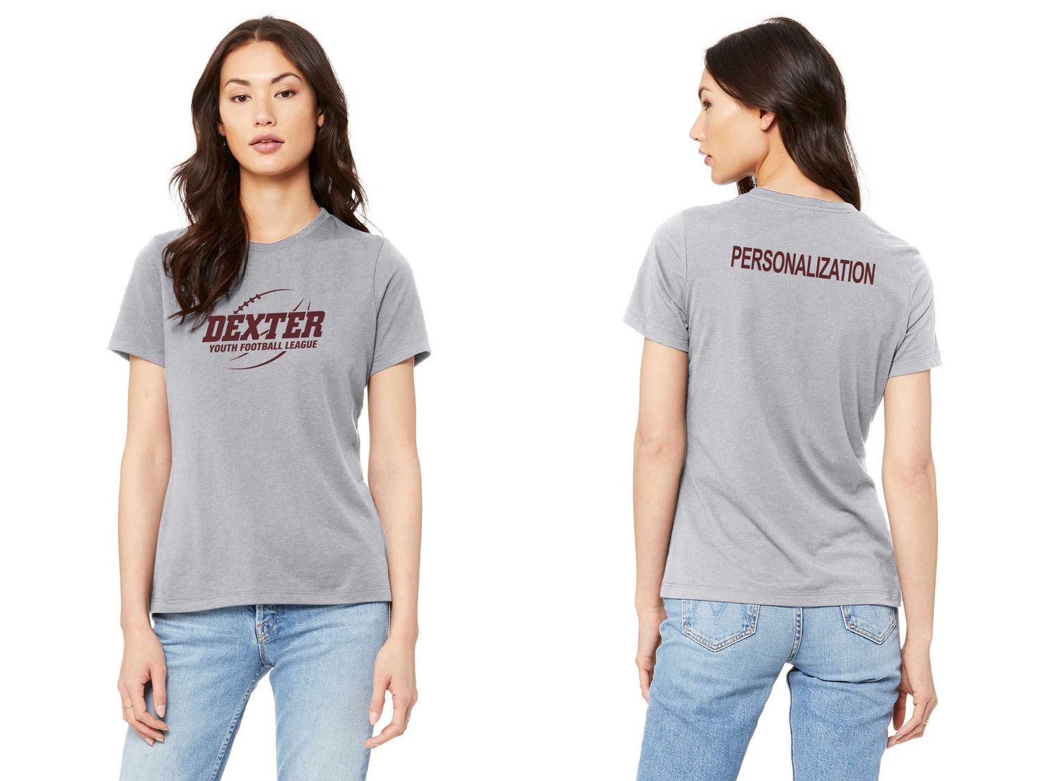 Women's Relaxed Jersey Short Sleeve Tee- Black, Maroon, Athletic Grey Women's Relaxed Jersey Short Sleeve Tee- Black, Maroon, Athletic Grey