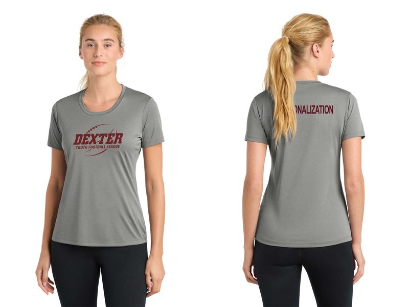 Ladies Short Sleeve Performance Tee- Black, Maroon, Concrete Grey, White