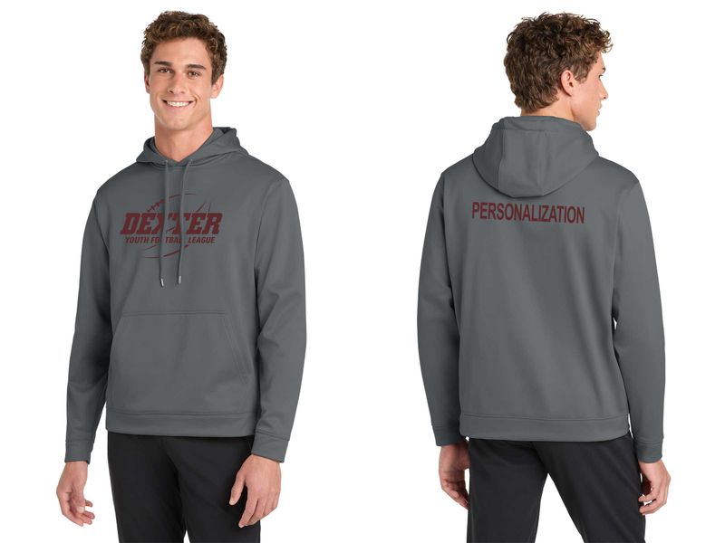 Adult Performance Hooded Sweatshirt- Black, Maroon, Grey