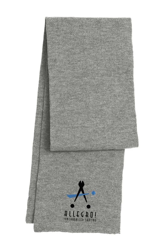 Port & Company Knitted Scarf- Black, Grey