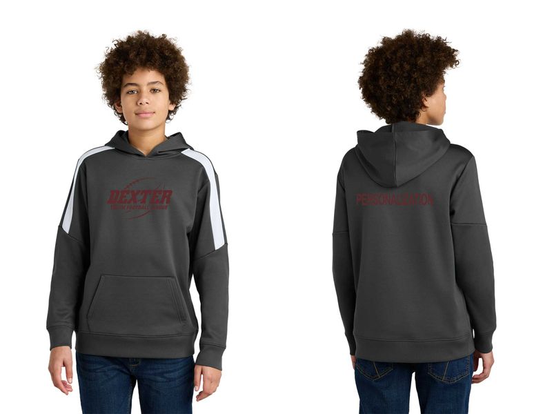 Sport-Tek Youth Sport-Wick Fleece United Pullover Hoodie- Maroon/White, Black/White, Grey/White