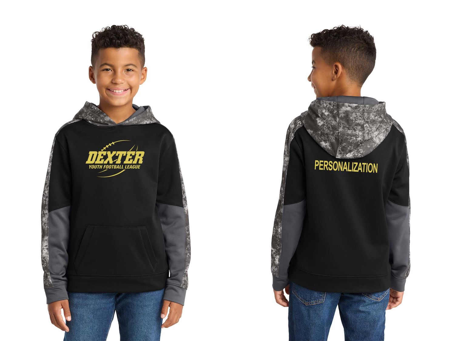 Sport-Tek Youth Sport-Wick Mineral Freeze Fleece Colorblock Hooded Pullover- Black, Dark Smoke Sport-Tek Youth Sport-Wick Mineral Freeze Fleece Colorblock Hooded Pullover- Black, Dark Smoke