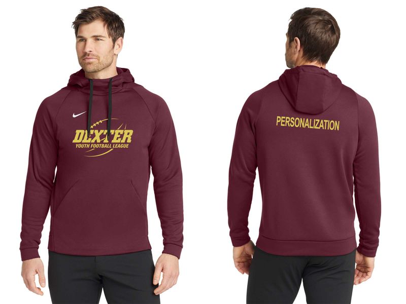 Adult Nike Therma-FIT Pullover Fleece Hoodie- Maroon, Grey