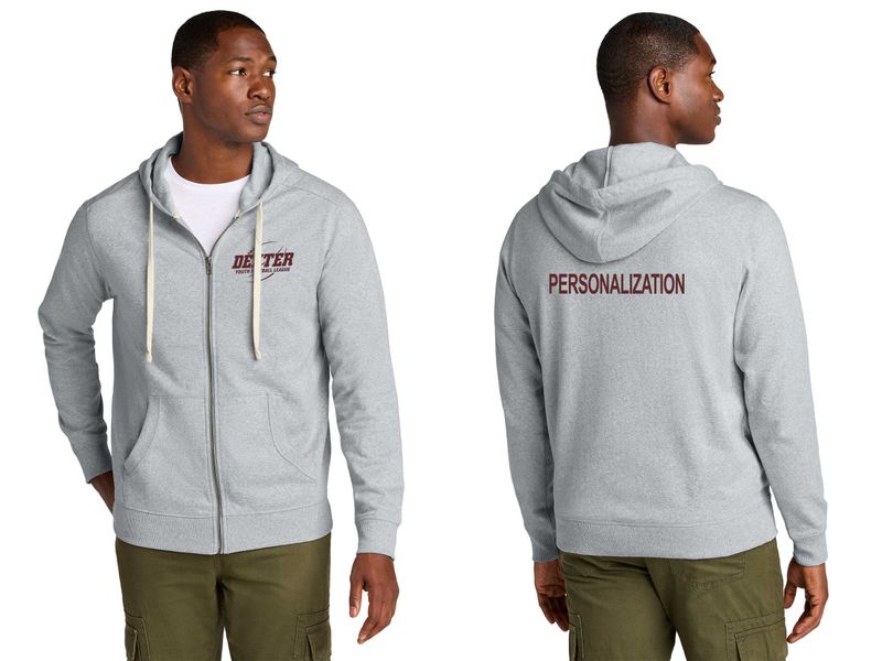 Unisex District Re-Fleece Full-Zip Hoodie- Black, Maroon, Light Grey Heather, White
