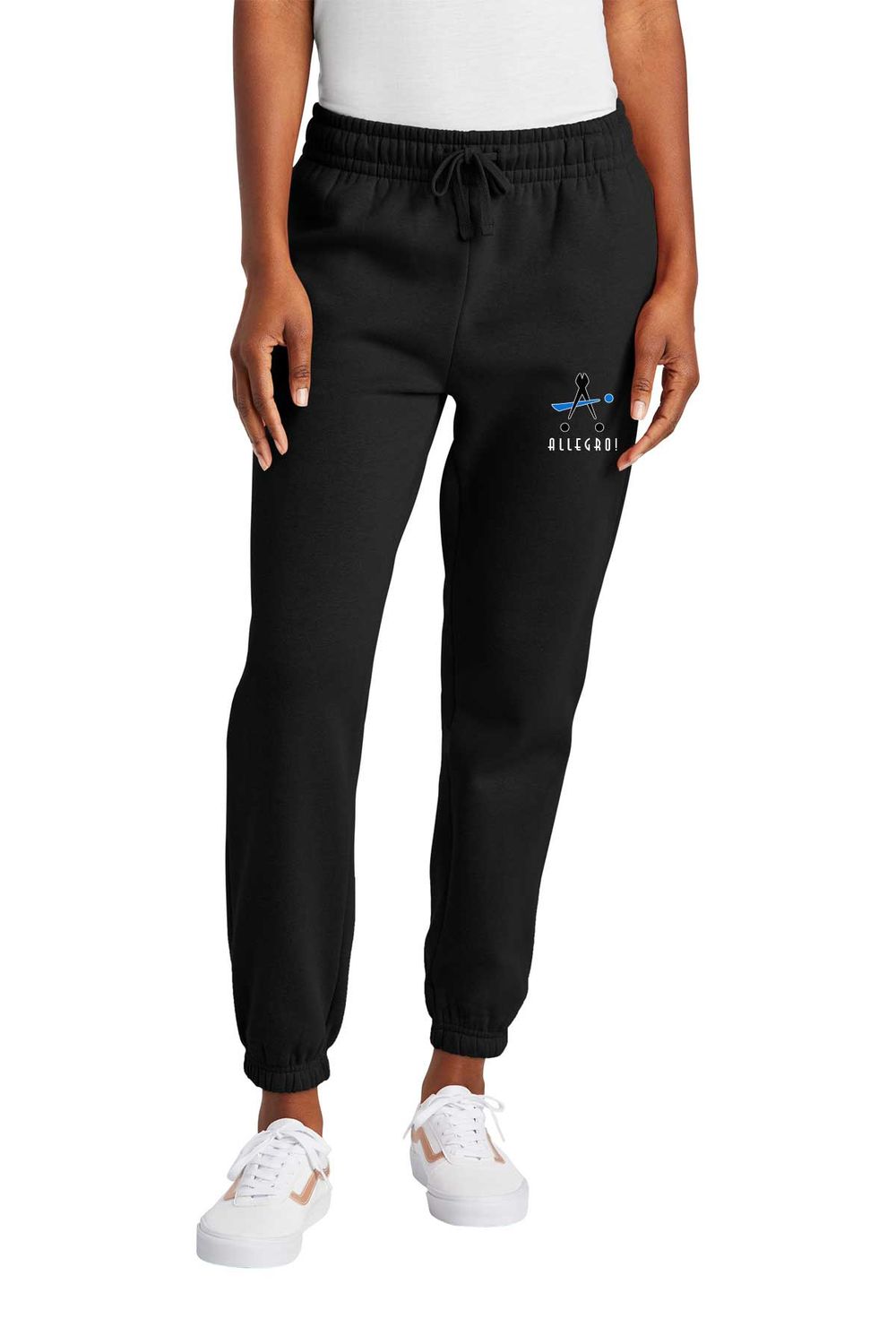 Ladies' Fleece Jogger- Light Grey, Black